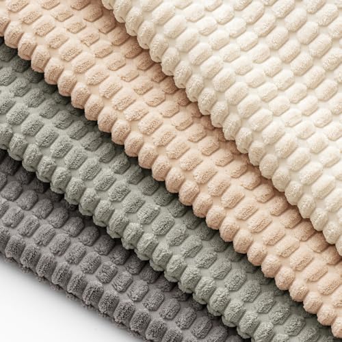 MIULEE Boho Farmhouse Decorative Pillow Covers 20x20 Inch Set of 4 Rustic Modern Home Decor Couch Throw Pillows Corduroy Pillowcases for Sofa Living Room Bed Neutral
