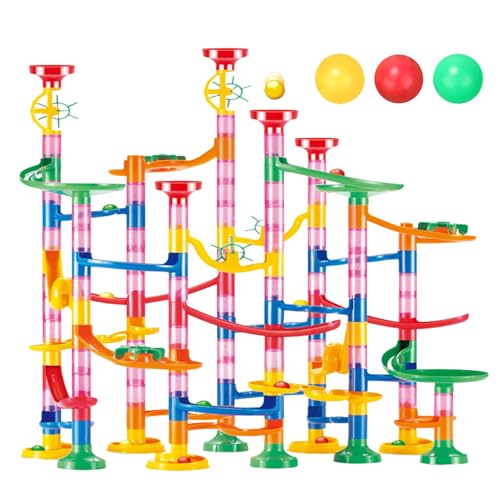 Juego De De Canicas De 133 Piezas: Bloques De Construcción De Pista De Carreras De Laberinto STEM, Juguete De Construcción De Tuberías Espaciales 3D | Kit De Aprendizaje Educativo Para Niños,