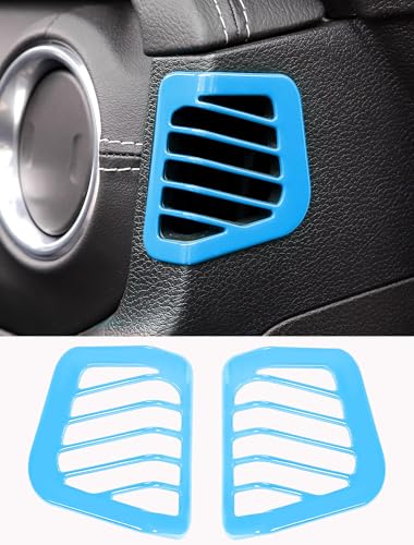 Savadicar Sky Blue Interior Accessories - Dashboard Side Air Vent Trim Cover for 2018-2023 Jeep Wrangler JL JLU 4XE & Gladiator JT - Solid Color Interior Decor Upgrade Option, 2-Piece
