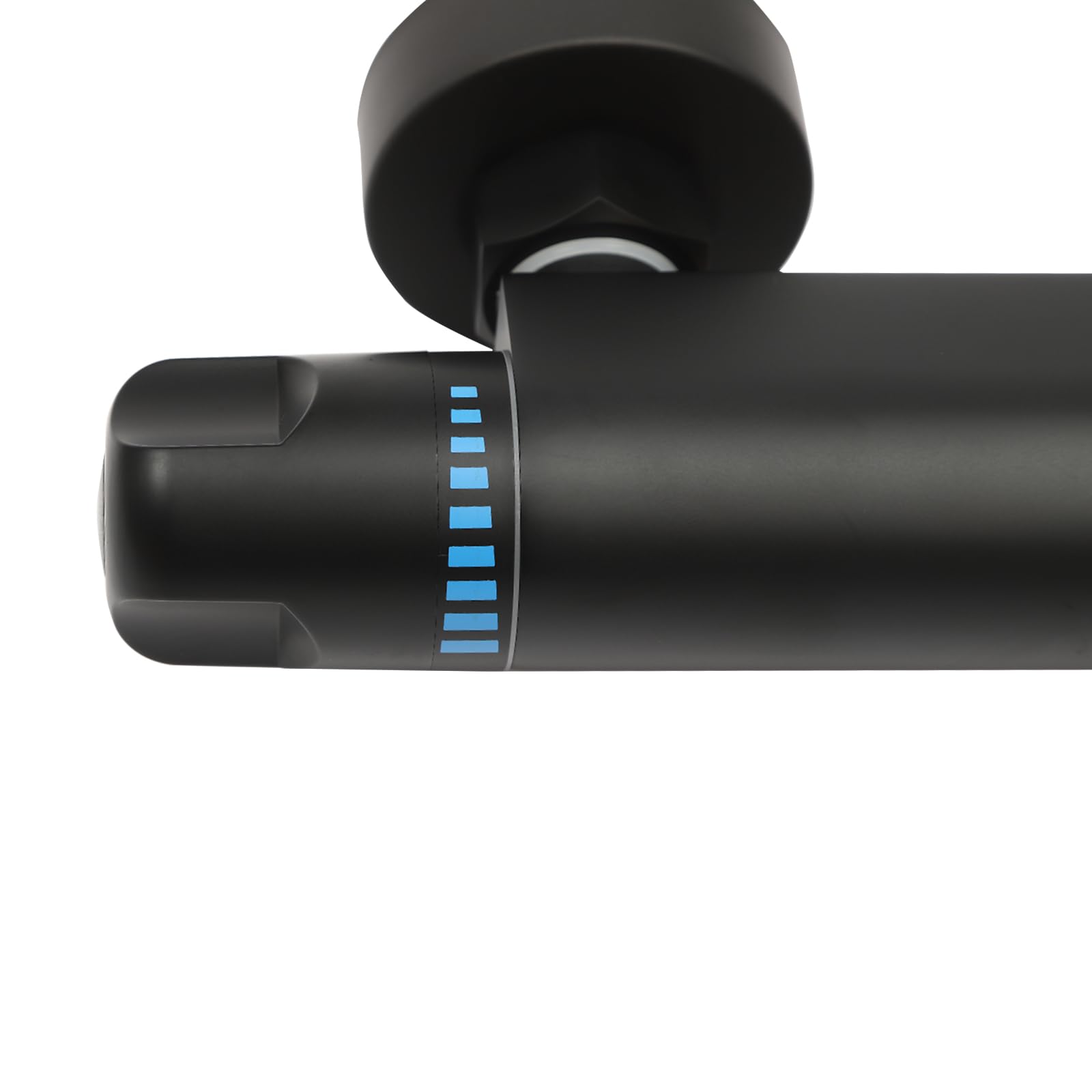Termostatyczna bateria prysznicowa z blokadą bezpieczeństwa w temperaturze 38°C do wnętrz, łazienek hotelowych, kolor czarny, 26 x 10 cm