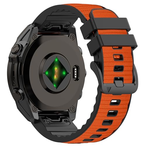 22mm QuickFitストラップ Garmin Watch Tactix 8 /Fenix E 47mm/Descent G2/G1 Solar/Epix (Gen 2)/Epixに対応 ナイロンシリコンストラップ付き Fenix 7 Pro/7/6/