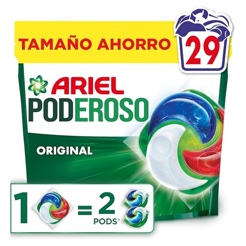 Miniatura 8 de Ariel Pods PODEROSO Detergente lavadora capsulas | 29 Lavados | Original | POD GRANDE = 2 PODS | 2X eliminación de manchas y olores