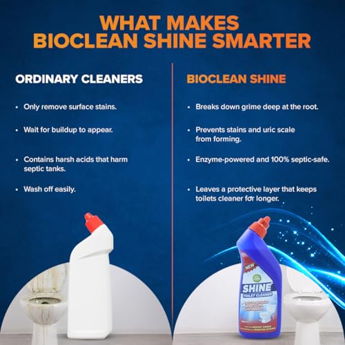 Image of Bioclean Shine Toilet Cleaner Liquid | Septic Odour remover | Toilet Cleaner Made for Septic Tanks | Septic tank cleaning liquid | Septic Tank | Toilet cleaning liquid| Pack of 1 | 500ml