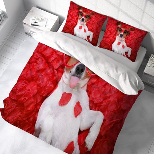 Parure de lit Jack Russell 178x208cm anti-plis en microfibre douce pour lit facile à border - 3