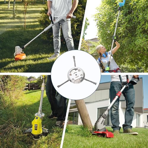 KLINNA 3 Kopf 150mm Unkrautbürste für Rasentrimmer, Robuster Freischneider Aufsatz aus Stahldraht, Langlebiger Unkrautbürste für Akku Freischneider zur Fugenreinigung im Garten