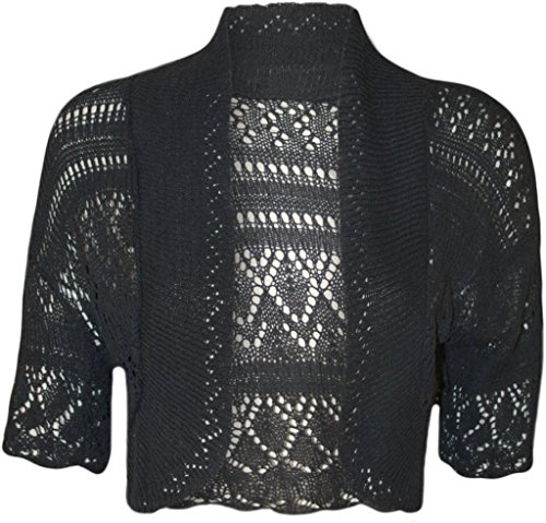 Chaqueta torera de punto para cubrir brazos con vestidos de fiesta negro