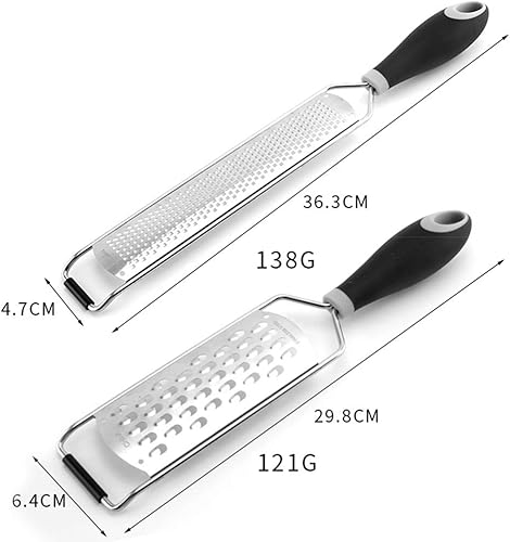 Miniatura 5 de ONDIAN CHUNCIN - Rallador de limón, rallador de queso 2 piezas para cítricos, parmesano, chocolate, nuez moscada, ajo, jengibre, mango cómodo y