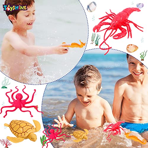 Image of Toyshine Sea World Animals Toy Figure Playing Set for Kids (Pack of 17)