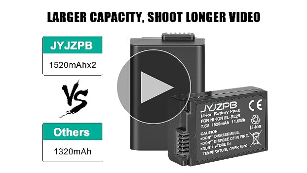 Amazon.com: JYJZPB 2 Pack EN-EL25 Batteries Compatible for