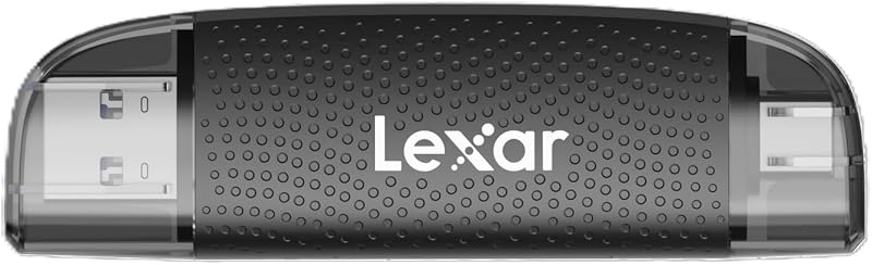 Lexar Dual-Slot USB-A/C Reader, 205MB/s Transfer Speed, Supports SD and microSD Cards + Lexar 256GB (2-Pack) Professional Silver Plus microSDXC Memory Card, UHS-I, C10, U3, V30, Full-HD & 4K Video