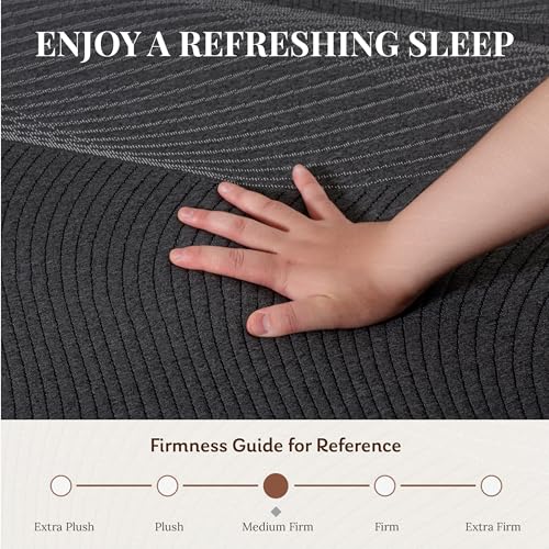 CH CHARME HOUSE 14 Inch Queen Mattress, Bamboo-Charcoal Memory Foam Mattress, Cooling & Pressure Relief, Bed in a Box, Foam Made in USA & CertiPUR-US Certified, 60'x80'x14', Black - Image 6