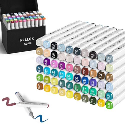 WELLOKB Alcohol Markers, 80 Colors Dual Art...