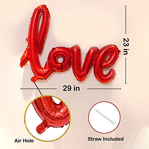 Image of Party Propz Love Foil Balloon For Decoration - 12 Pcs Heart Shape Foil Balloons For Decorations, Anniversary Decoration Items, Anniversary Balloons, Red Heart Foil Balloon