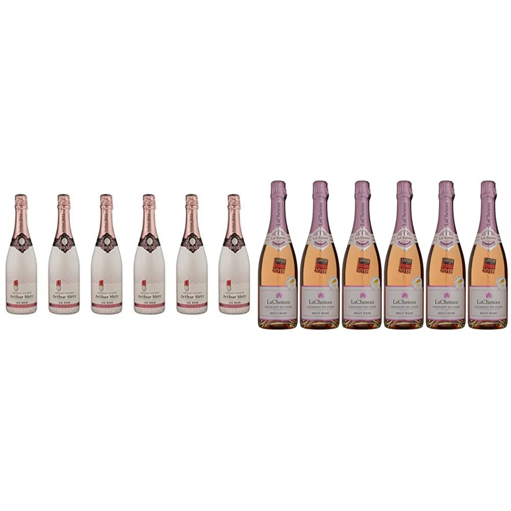 A.Metz Ice Rosé Crémant d'Alsace Demi Sec 0,75 L - Lot de 6 & LACHETEAU Crémant de Loire Rose 750 ml - Lot de 6