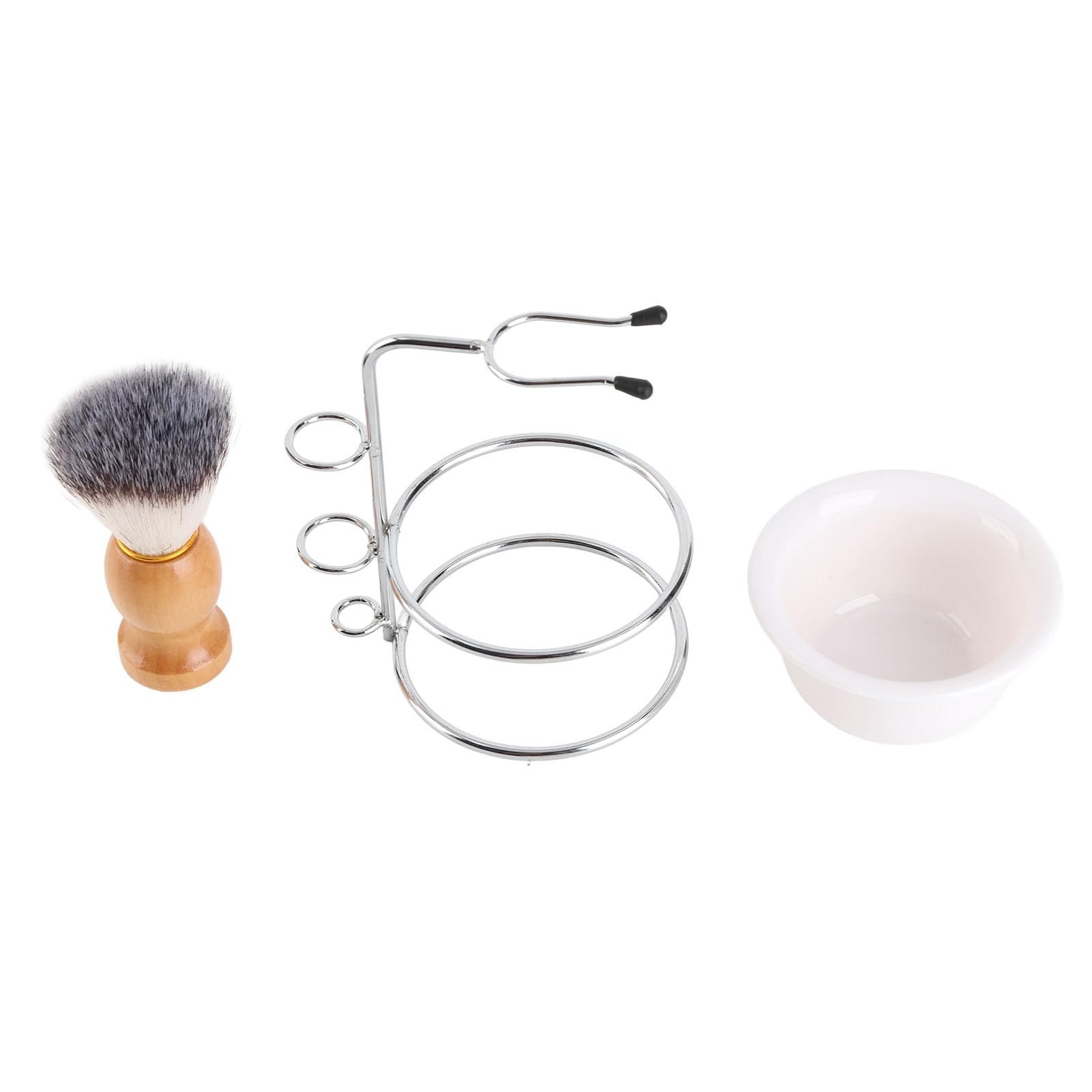 Porta Pennello Barba, Kit Ciotola per Sapone Barba con Design Montabile a Parete per Uomo, Set di Strumenti Portatili per Rasatura Bagnata o Asciutta