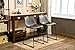Roundhill Furniture Lotusville Vintage PU Leather Counter Height Stools, Antique Gray, Set of 2