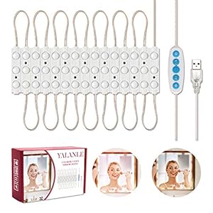 LED Vanity Mirror Lights, Hollywood Style Dressing Table Lighting for Makeup, 16.7ft Dimmable Led Mirror Lights Strip…