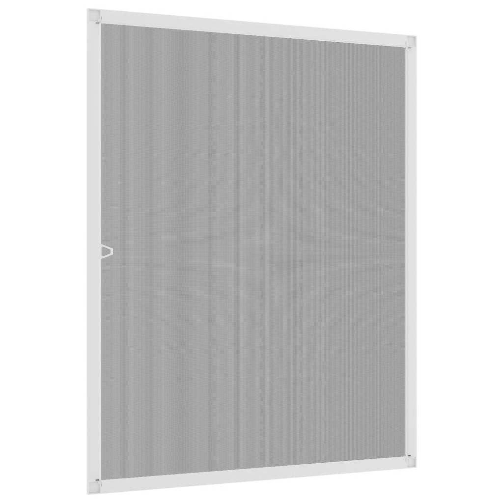 für Fenster Weiß 100x120 cm mit Aluminiumrahmen, zuschneidbares Mückengitter für Schlafzimmer, Wohnzimmer, Balkon, selbstklebend, ohne Bohren, mit Montagezubehör