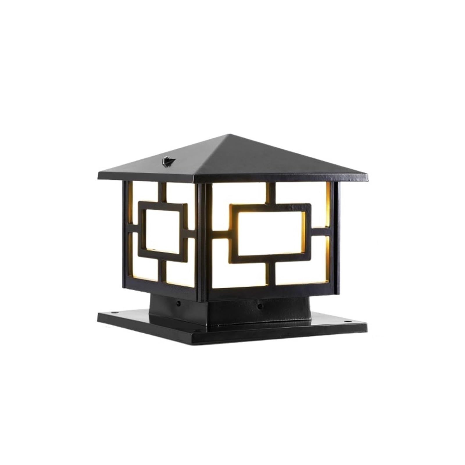 TRDEWR (25x25x25CM) Decorative Column Light Fence Square Landscape Pillar Door Lamps Outdoor Garden Lighting Efficiently Utilize Sunlight