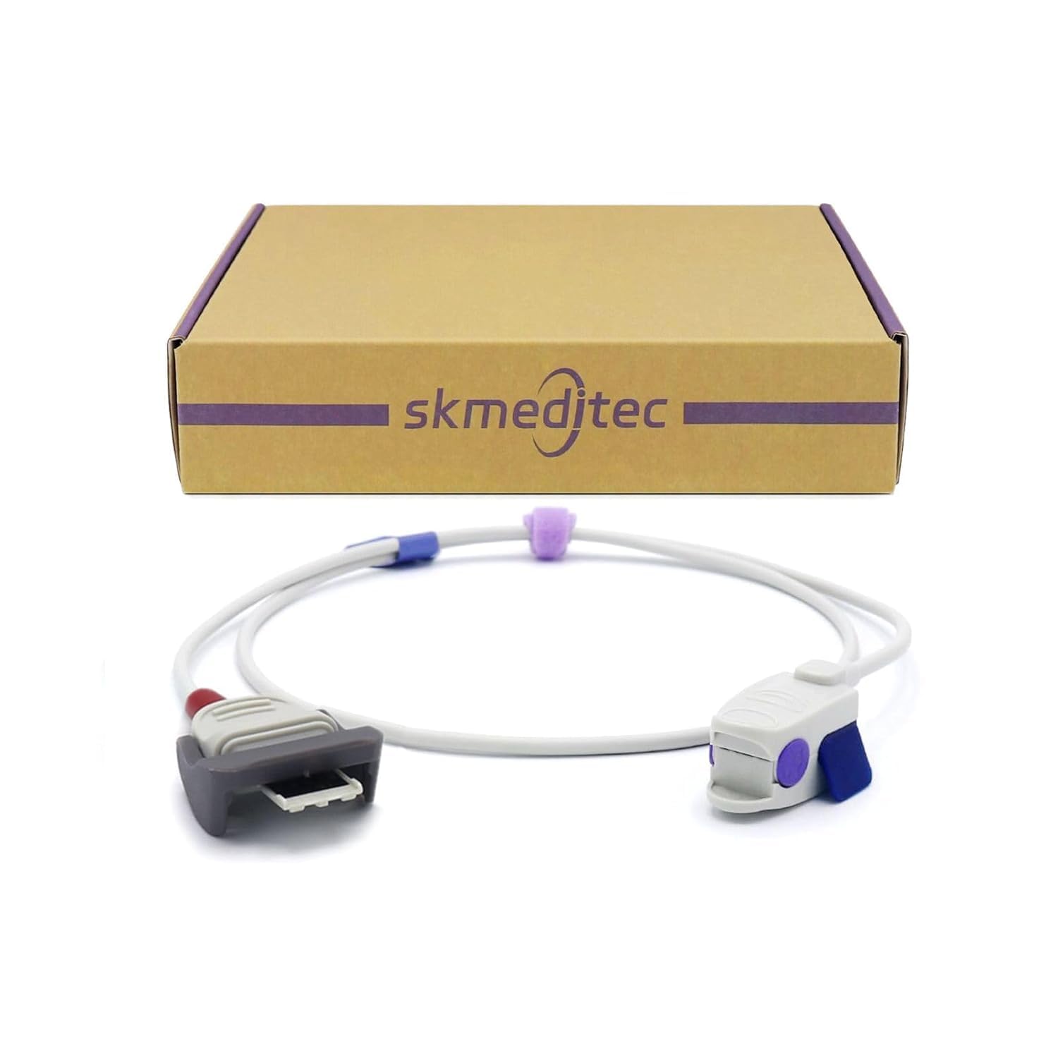 skmeditec3.2FT SpO2 Sensor Cable Compatible with Masimo Rad-G, Reusable PediatricFingerClip Probe Replacement Cord