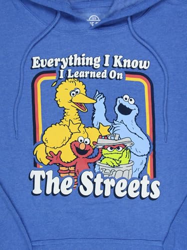 Sesame Street Men's Everything I Know Character Design Adult Pullover Sweatshirt Hoodie2