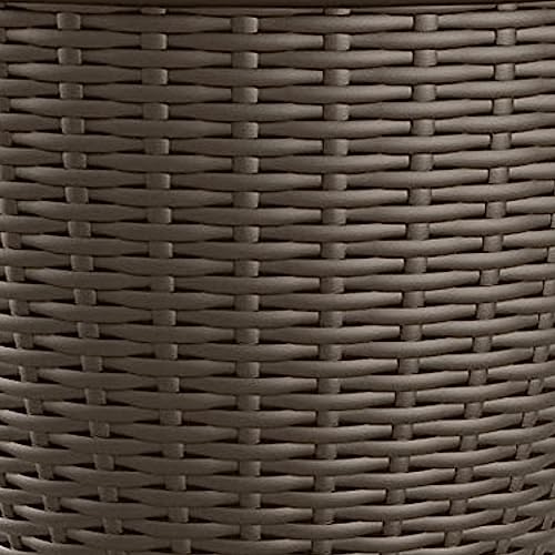 Suncast 4 Pack Wicker Planter w/ Drillable Drain Holes, Decorative Indoor/Outdoor Pot, 18in, Java - image 9