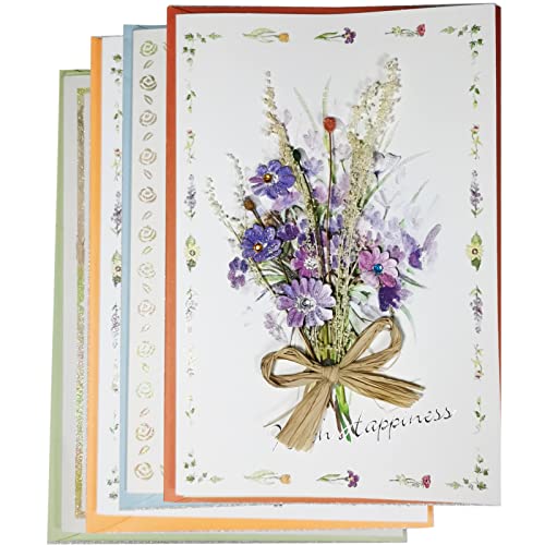 Lckla 4-PCS Handmade Real Flower Greeting Cards thumb #5