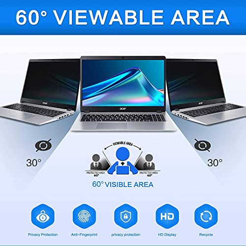 Zoegaa 14 Inch Laptop Privacy Screen Filter, For 16:10 Widescreen Monitors -Dell/Hp/Acer/Samsung/Lenovo/Asus/Toshiba, Privacy Screen Anti-Peeping, Anti Blue Light Blocking And Anti Glare #TOP2