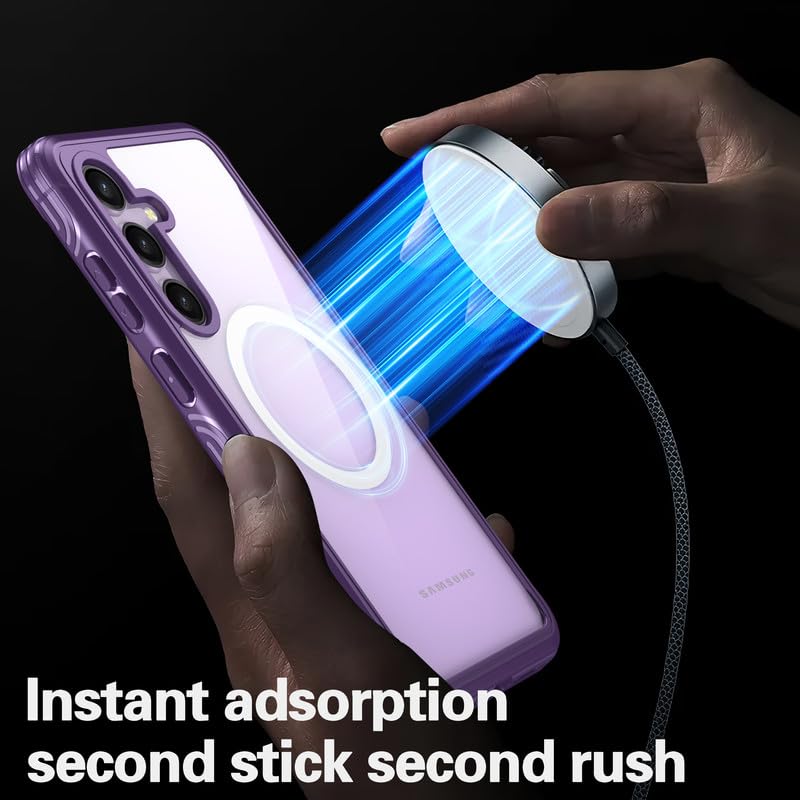 Image of LuxuryKase Shockproof Front & Back Cover for Samsung Galaxy S24 Plus with Full Body Protection | Strong Grip | Camera & Screen Guard | Wireless Charging Support | Durable TPU+PC Design - Purple