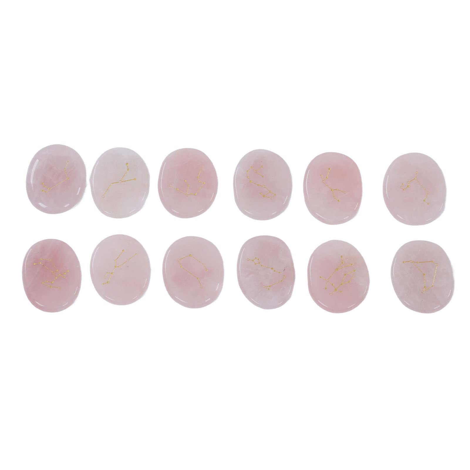 12 Piedras Curativas De Cristal, Piedras De Equilibrio De Reiki, Juego De Cristales Curativos, Decoración De Habitación De Meditación con Piedras Preciosas(Cristales Rosas)