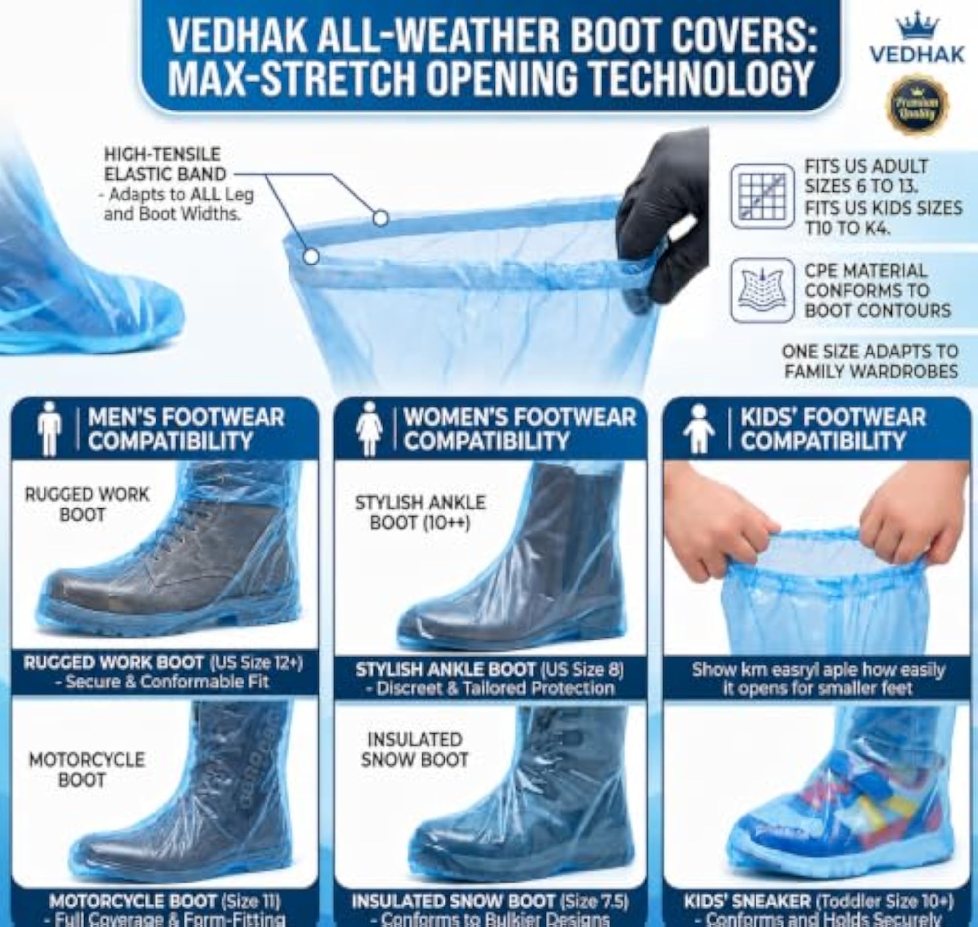 Waterproof Shoe Covers for Rain Protection