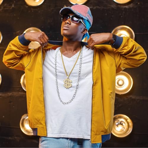 MOZAKA Gold Chain with Dollar Sign Big Money Necklaces for Men Women Stainless Steel Rhinestone Jewelry Fake Gold Chain Hip Hop Dollar Necklace2