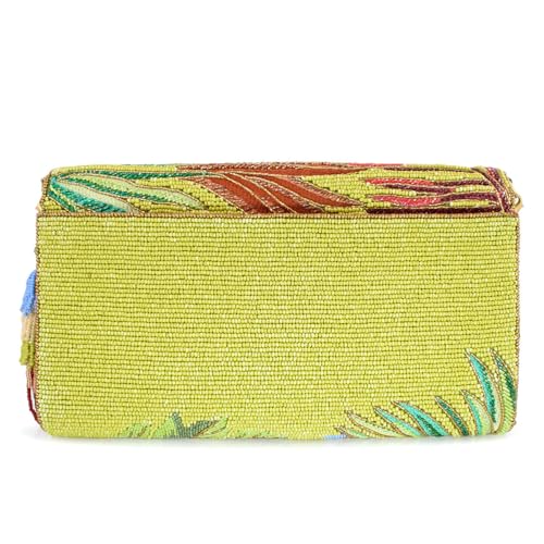 Mary Frances Tropics Beaded Crossbody Handbag with Leaf Embroidery Statement Evening Clutch Purse, Multicolor2