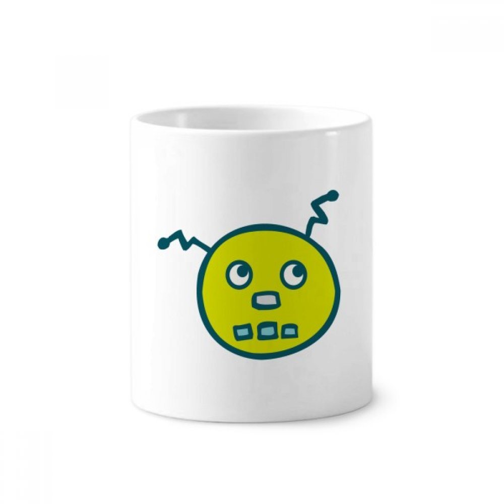 Brosse à dents support Alien Robot tasse céramique blanche 12 oz multicolore pot - 3