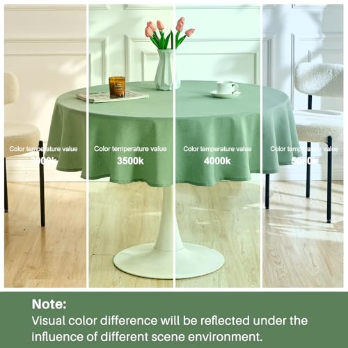 Image of AUSSPVOCT Textured Round Tablecloth 60 Inch for Birthday Party Home Decor | 2 Pcs Sage Green Waterproof Spill-Proof Wipeable Table Cloths Wrinkle Free Circle Dining Tables Cover