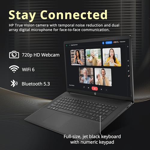Image of HP 17.3 inch HD+ Business Laptop, Intel i5-1334U, 16GB RAM, 800GB Storage(512GB SSD+288GB Docking Station Set), Intel Iris Xe Graphics, Full Size Keyboard, Wi-Fi 6, 720p HD Camera, Win 11, Jet Black