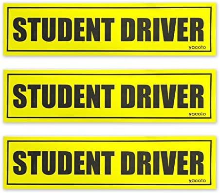 Set of 3 Student Driver Magnet - Reflective Student Driver Sign for Car Student Driver Car Magnet Safety Vehicle Bumper Sticker for New Drivers