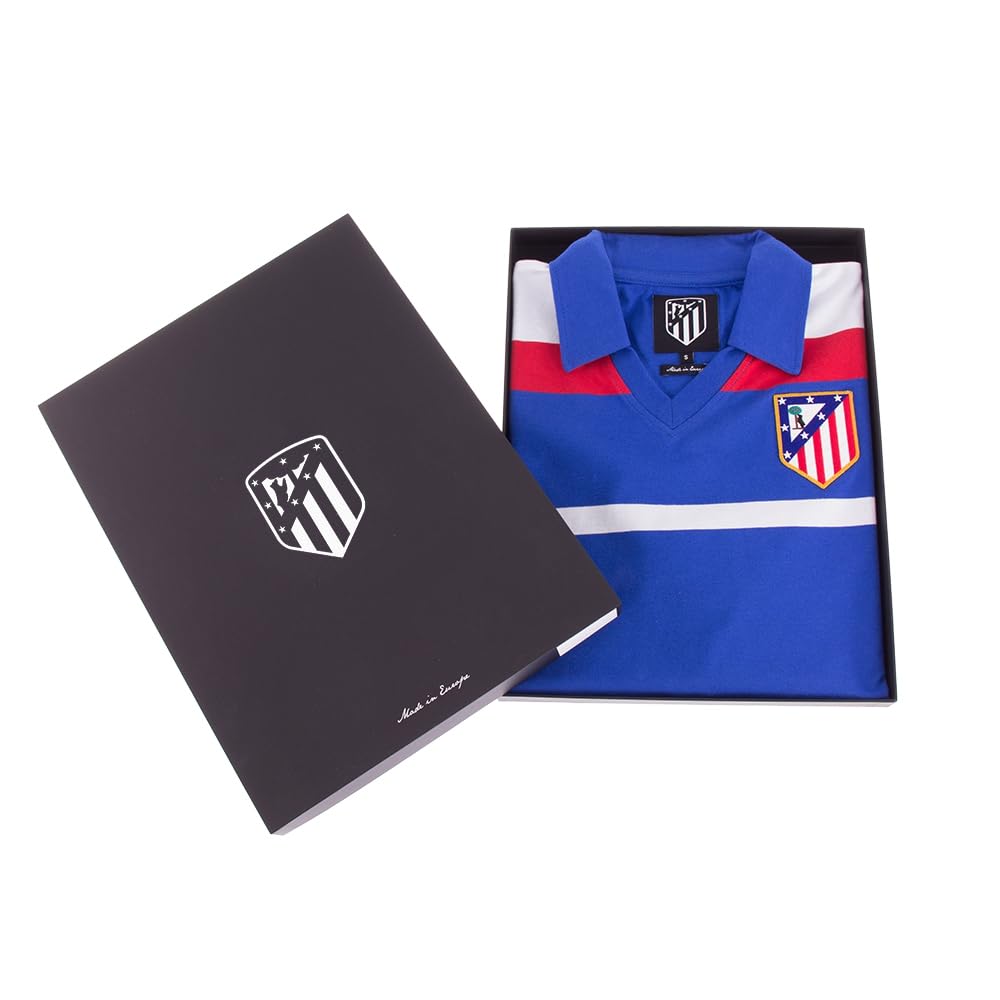 Copa - Camiseta de Fútbol - Hombre - Atletico de Madrid 1986 Tercera - Retro - Manga Corta - Azul - 100% algodón