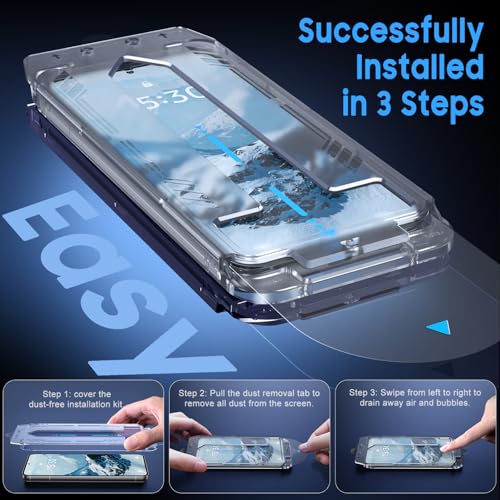 Image of Uyiton for Samsung Galaxy S22+ Plus Screen Protector UnBreak-Glass | Ultrasonic Fingerprint Support Auto-Alignment Frame Scratch-Resistant Bubble-Free S22+ Screen Protector, 2 Pack