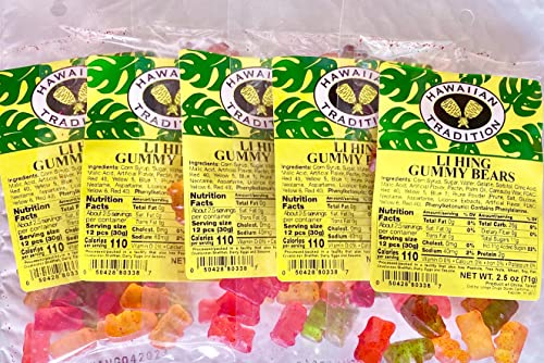 Pack de 5 Gomitas Li Hing Hawaiian Tradition 4 Oz miniatura 1