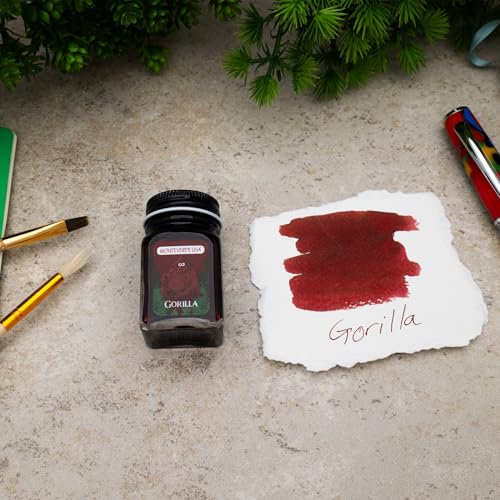 Image of Monteverde Jungle Fountain Pen Ink, 30ml, Gorilla (Red) | Animal-inspired fountain pen ink with bold color, smooth flow, and creative writing personality.