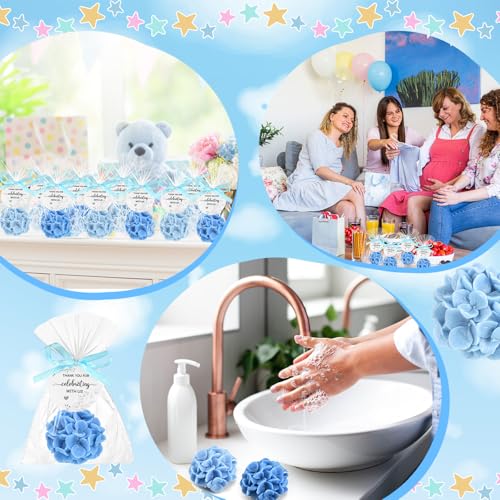 demissle hydrangea soap baby shower favors wedding gift scented flower soaps bulk with thank you card for wedding favors for guestsblue20 pcs
