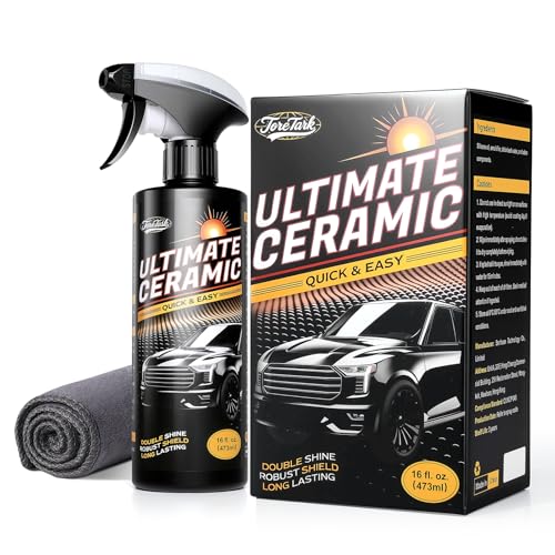 Real Ceramic Coating for Cars Polish (16 Fl Oz), Unmatched Shine Car Wax Coating Spray, No Pungent Smell, Quick Detailer Spray Wax, Lasts 50+ Washes Car Paint Sealant, Truck Accessories