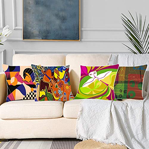 BOCTTCBO Federe Cuscini 4 Pezzi Quadrate