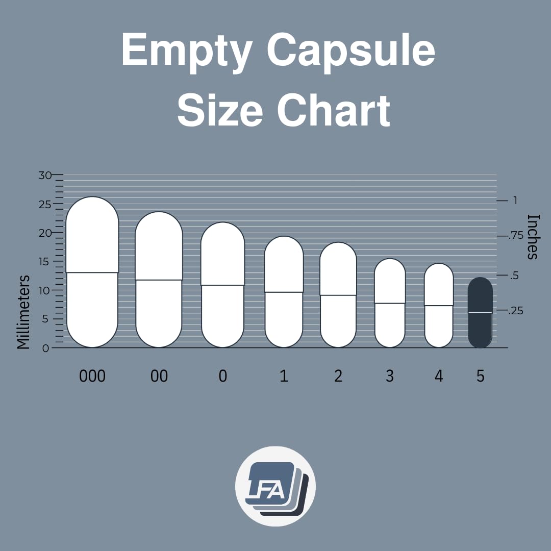 LFA Tablet Presses Empty Capsules Size 5 - Clear Gelatin - 120 Count Jar - Fits Capsule Machine Filling Tray - Joined Beef Gel Caps Easy Snap for DIY Powder Supplement Pills - Certified Halal