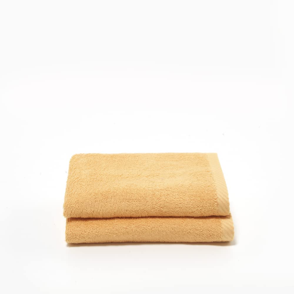Top Towel - Plus - Large bath towels - Bath towels - 2 face towels or bidet - 30x50cm - 100% cotton - Papaya