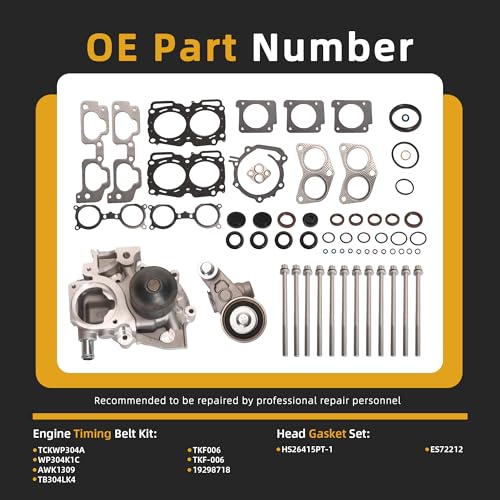 Image of Head Gasket Set with Timing Belt Kit 2.5L, for Subaru Forester /Impreza /Legacy /Outback 2006-2011#OE TCKWP304A WP304K1C TKF006 TKF-006 AWK1309 HS26415PT-1(86pcs)