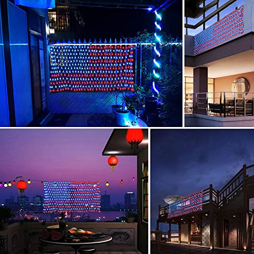 Danli American Flag String Lights, Waterproof 420 Led String Lights, Us Flag Light With Plug,Net Light Holiday Decoration For Garden Patio July 4Th National Day Independence Day Memorial Day #TOP7