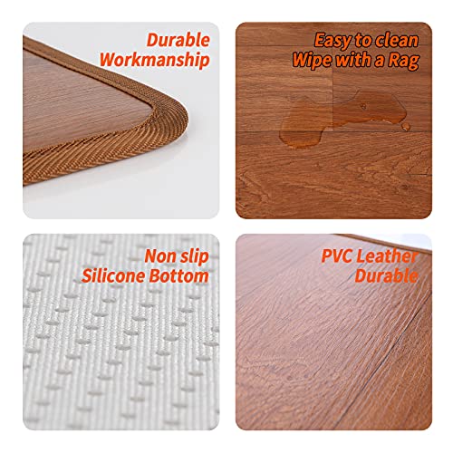 Hodeamy Heated Floor Mat Under Desk For Foot Warmer - Wider 110V Adjustable Temperature Electric Heating Pad - Carbon Crystal & Energy Saving Feet Warmers For Office,Home (Wood Grain) #TOP5