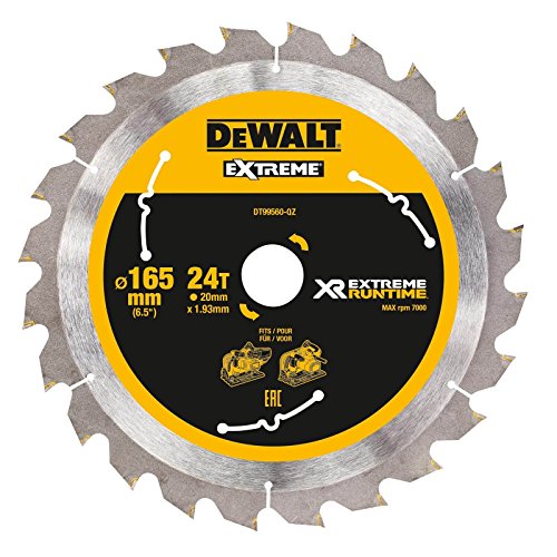 Dewalt, Dt99560, Qz, Hojas Para Sierra Circular Portátil Xr Extreme Runtime 165Mm X 20Mm 24D
